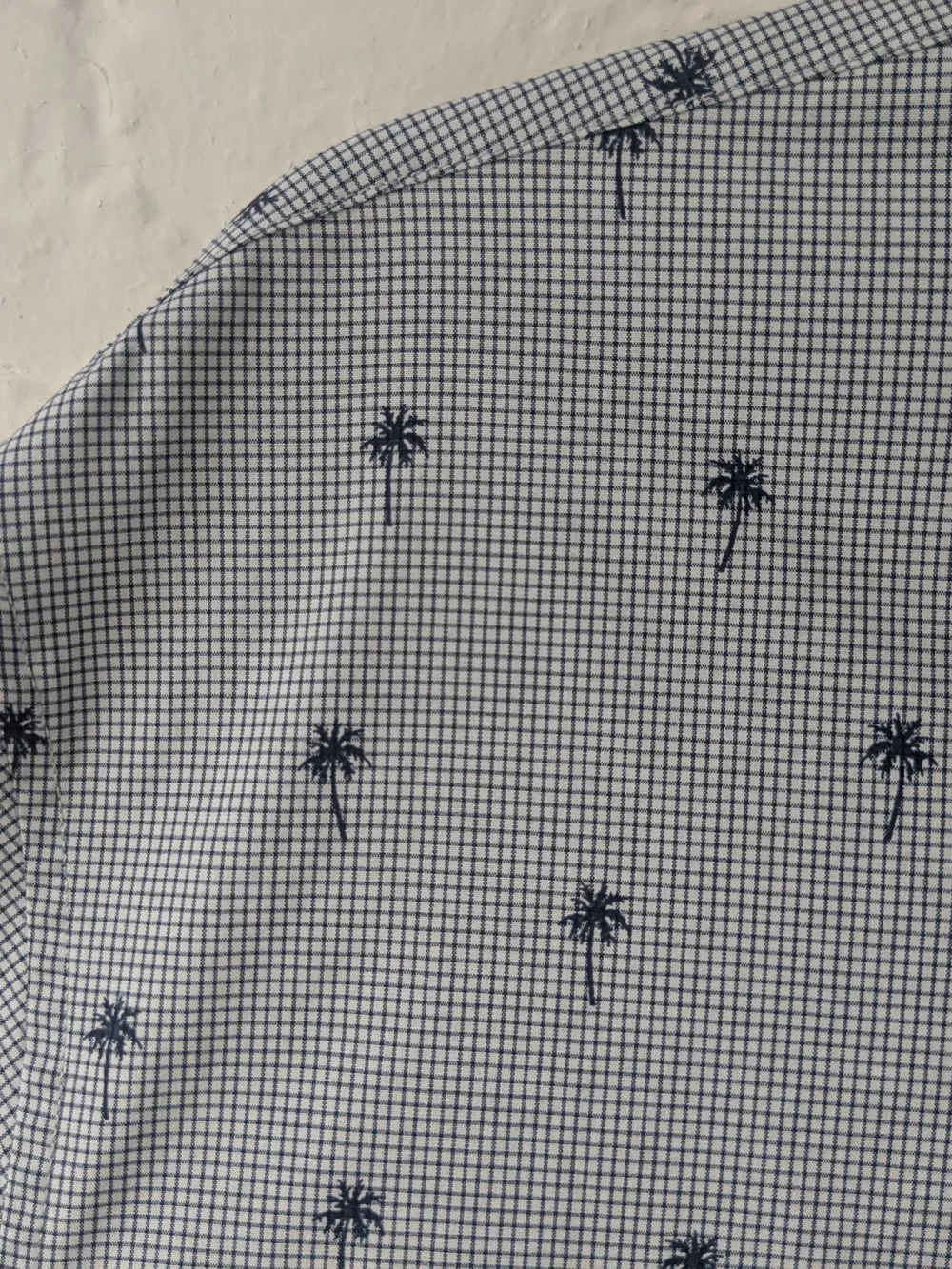 Banana Republic Light Blue Palm-Print Men's Button-Up Shirt